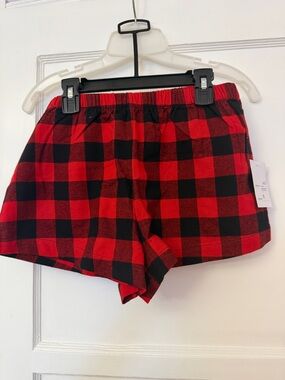 Forever 21 Red and Black Buffalo Plaid Athletic Shorts